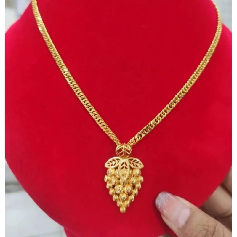 Jual Kalung Rantai Sultan Free Liontin Anggur Terbuat Dari Koin Anti Luntur Anti Karat Kalung