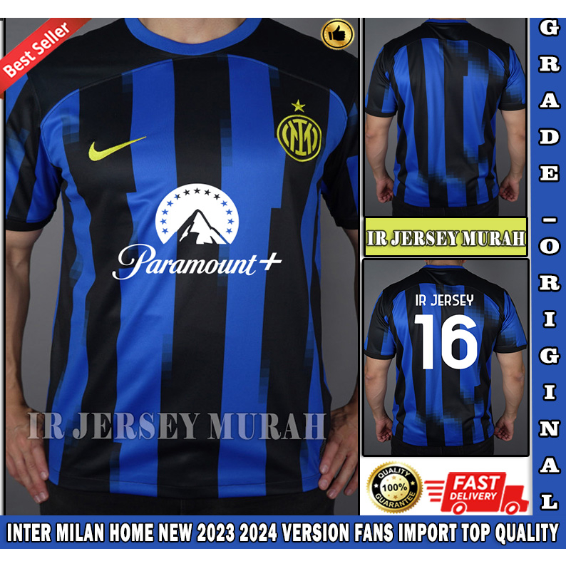 Jual Sponsor Paramount Jersey Sepak Bola Inter Home 20232024 Grade