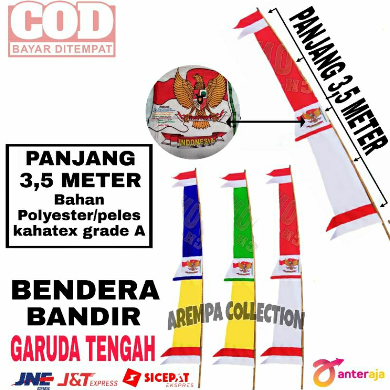 Jual Bendera Umbul Umbul Bandir Garuda Ukuran Jumbo Meter Shopee