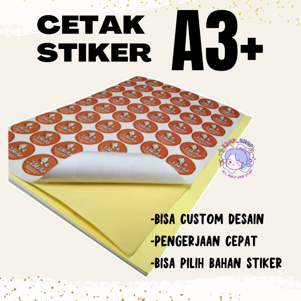 Jual Cetak Dan Cutting Stiker A3 Vinyl Bontak Transparan Hologram