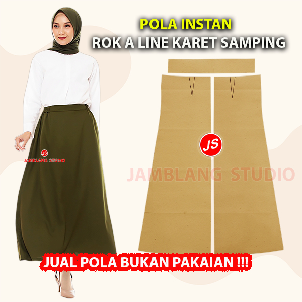 Jual Pola Instan Rok A Line Karet Samping | Shopee Indonesia
