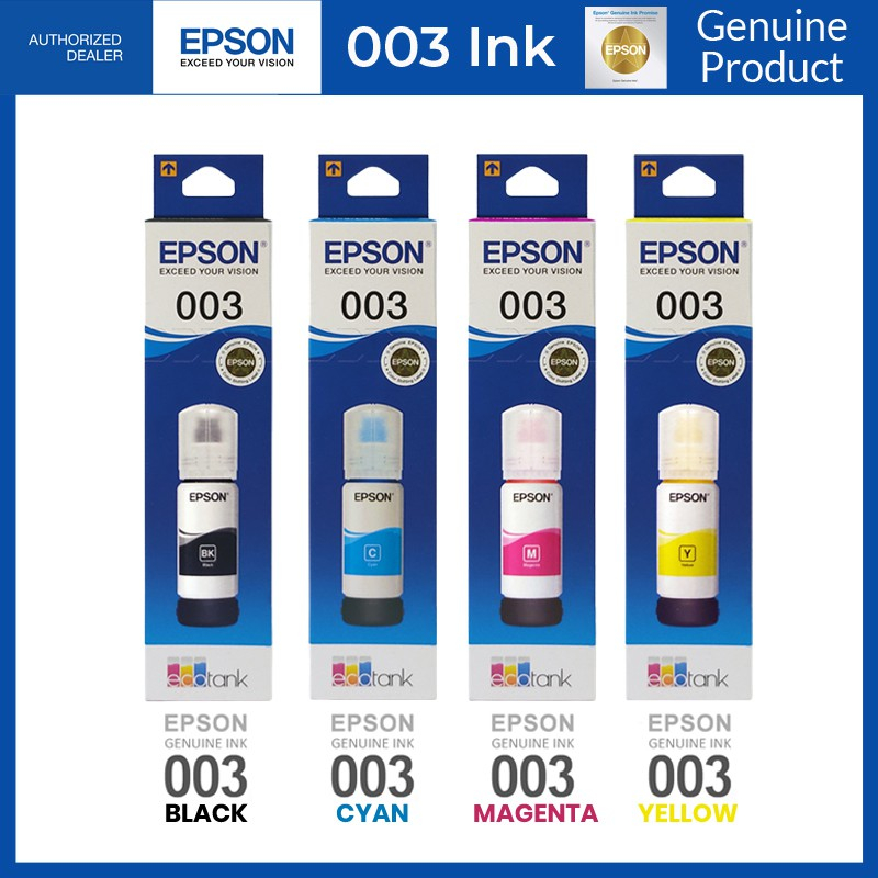 Jual Tinta Epson 003 Black Cyan Magenta Yellow Original Shopee Indonesia