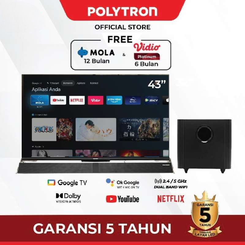 Jual Tv Led Polytron Smart Cinemax Soundbar Google Tv Inch Pld Bug Shopee Indonesia