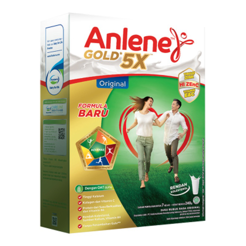 Jual New Anlene Gold Plus Original 5x Susu Dewasa 240 g kemasan baru ...