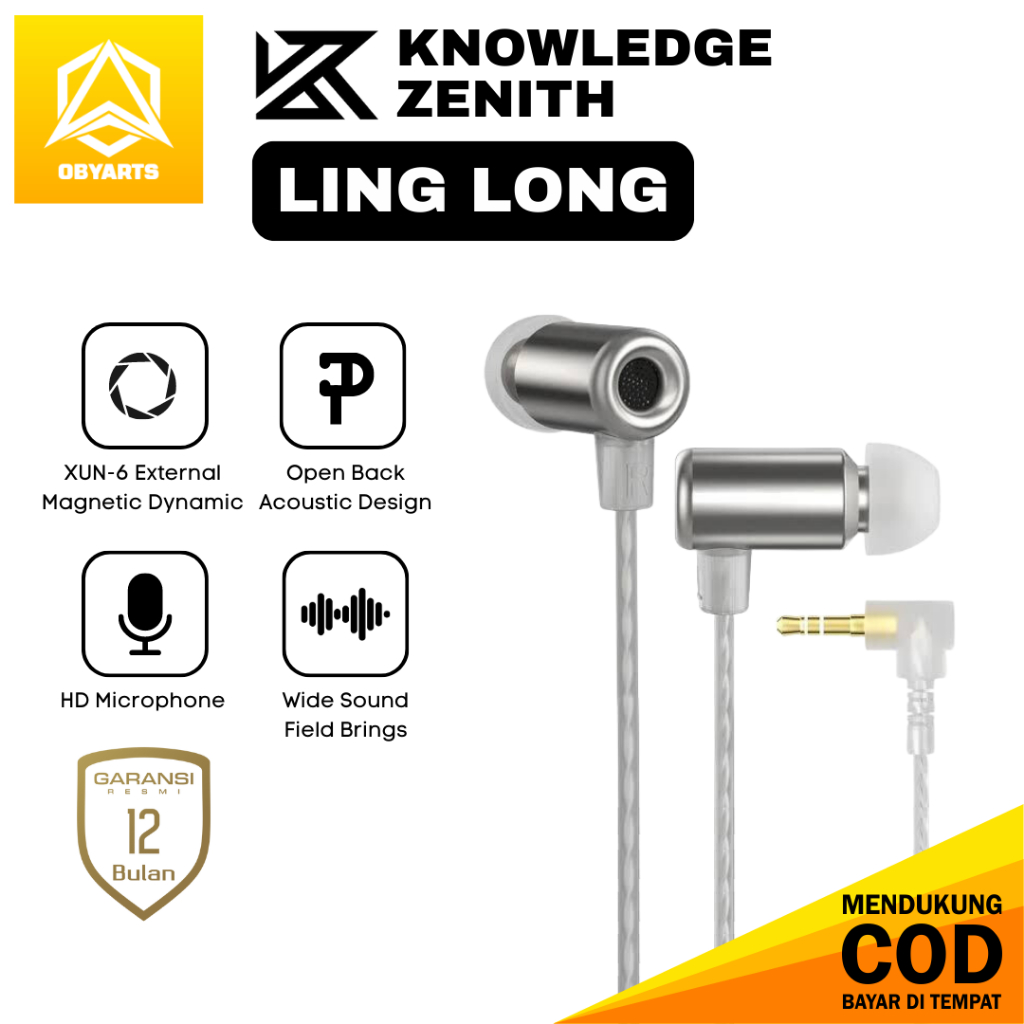 Jual KZ LING LONG / LINGLONG with Mic In Ear Earphone Metal HiFi ...