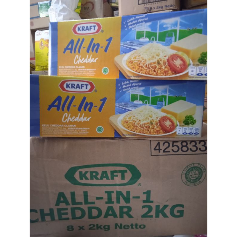 Jual Keju Kraft Cheddar All In One Repack 250gr-1kg | Shopee Indonesia