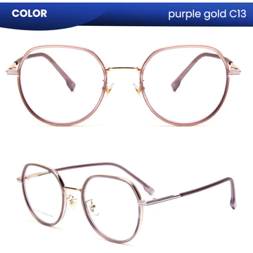 IOOI Eyewear Kacamata Segi Lima Metal PC Lensa Anti Radiasi Bluecromic Photocromic Pria Wanita