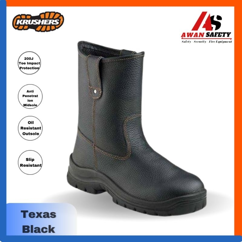 Jual Sepatu Safety Krushers Black /Krusher TEXAS Brown Original