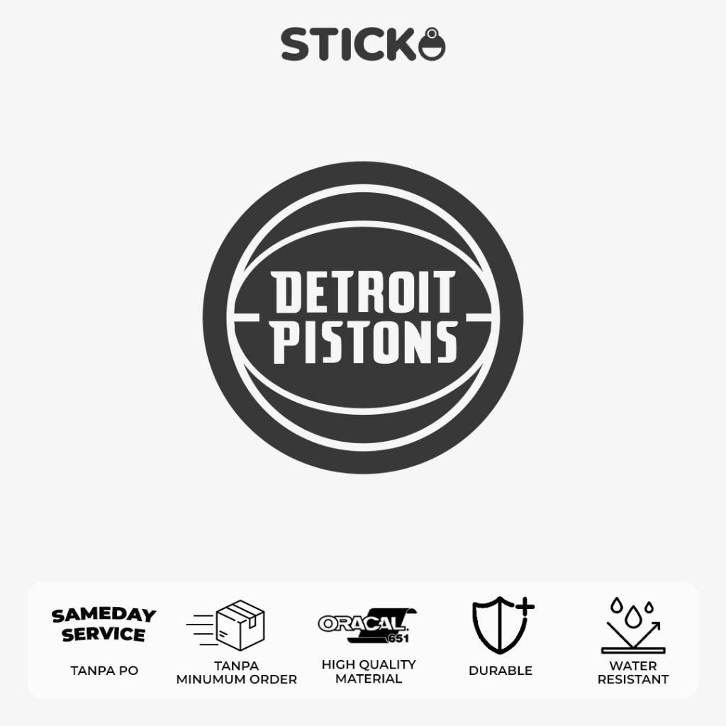 Jual Detroit Pistons Logo Cutting Sticker Vinyl Decal Stiker NBA Oracal