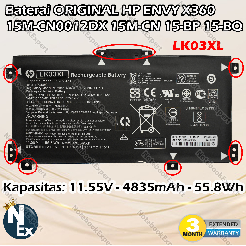 HP Envy X360 15M-CP0011DX FHD LED LCD Touch Screen Assembly Bezel