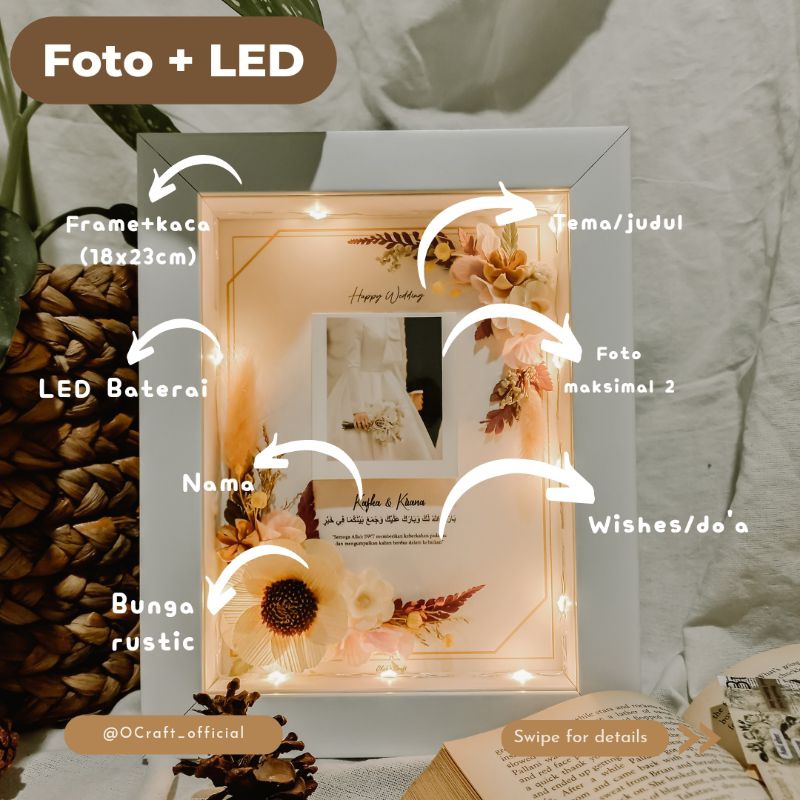 Jual (VER 2) RUSTIC IN FRAME 6R 3D | Hadiah wisuda | hadiah pernikahan ...