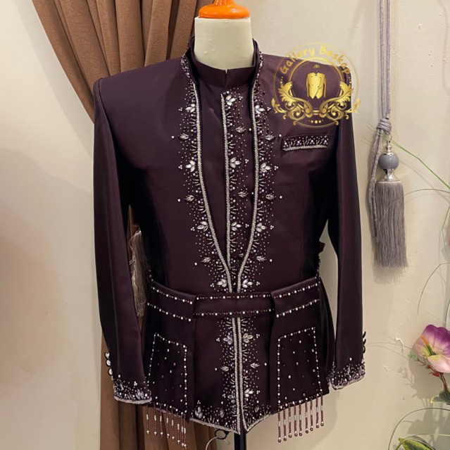 Jual Beskap pengantin sunda/ beskap muslim sunda wool glowsy warna ...