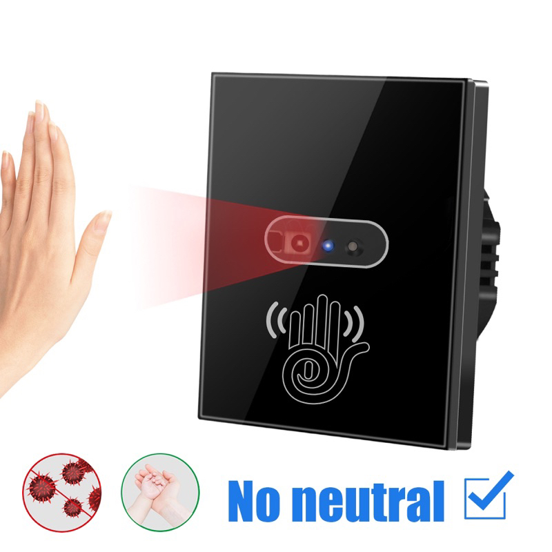 Jual SMATRUL Black Saklar Touchless No Neutral Wire IR Wall Light ...
