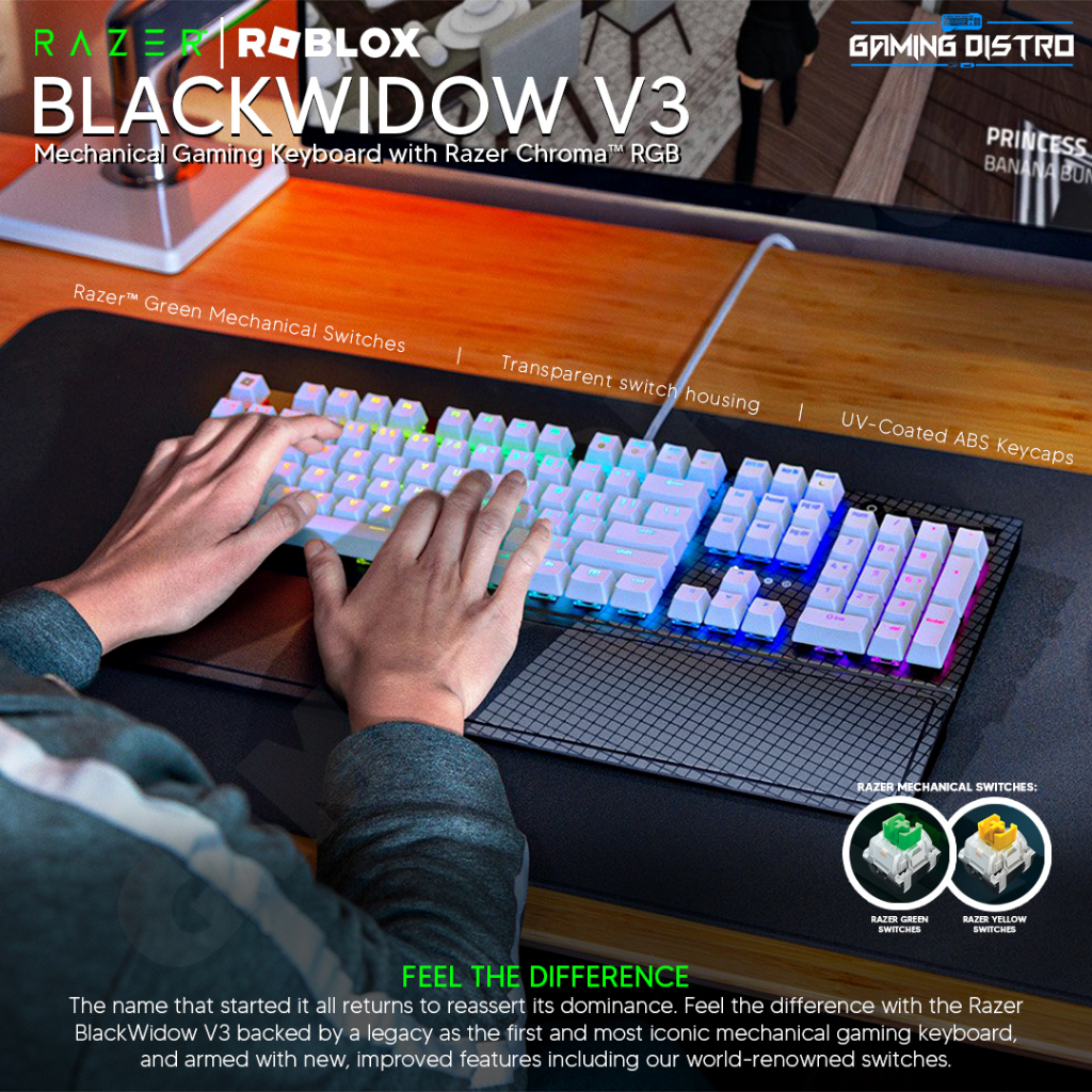 Jual Keyboard Gaming Razer Blackwidow V3 Roblox Edition with RGB Chroma ...