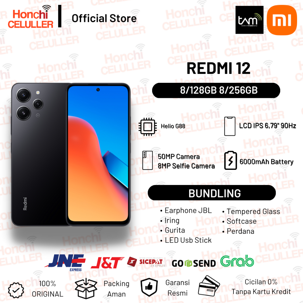 Jual Xiaomi Redmi 12 8/256GB 8/128GB Garansi Resmi Xiaomi Indonesia TAM ...