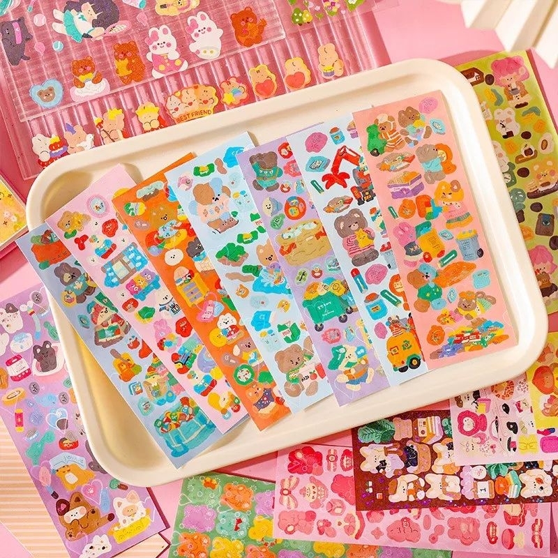 Jual korean photocard sticker glitter hologram sticker lucu aesthetic ...