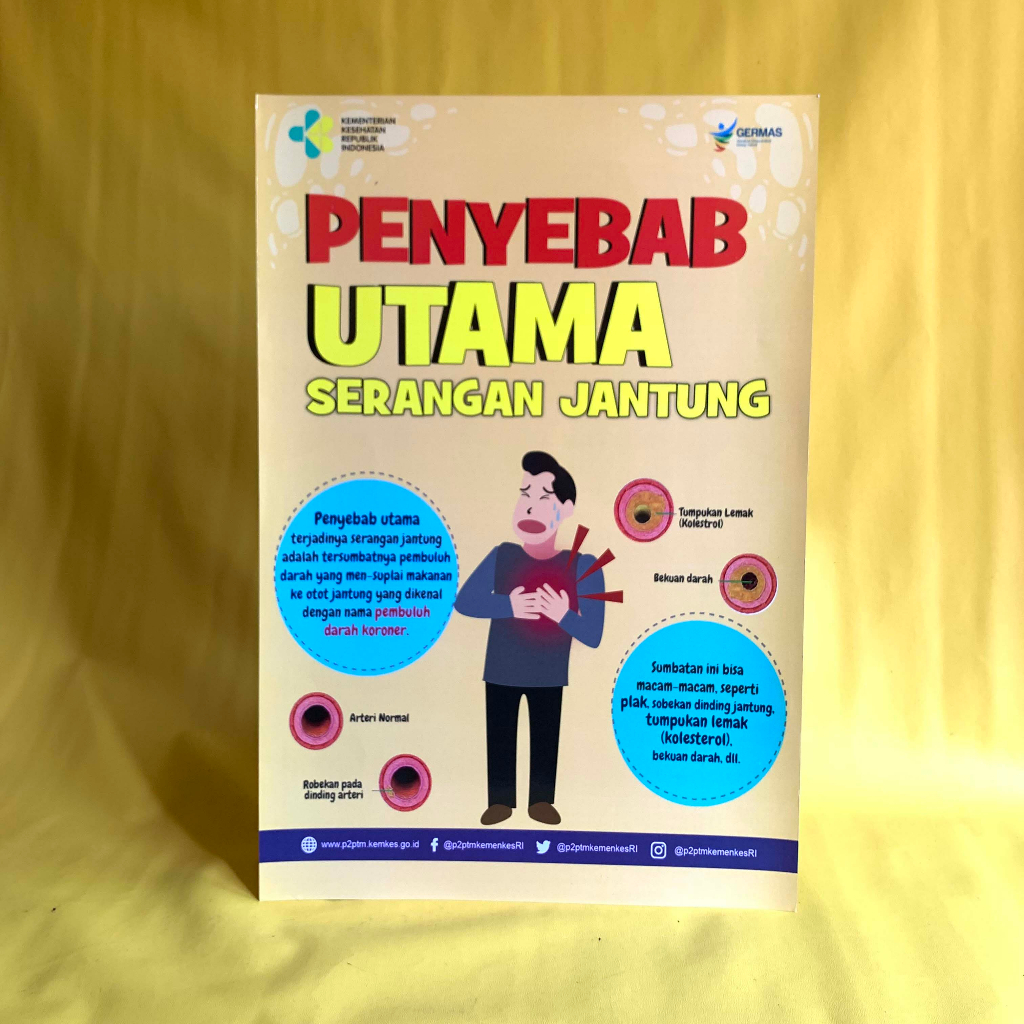 Jual Poster Penyakit | Poster Penyebab Utama Serangan Jantung | Poster ...