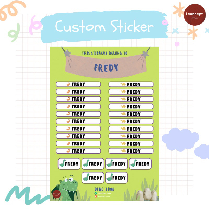 Jual CUSTOM STICKER LABEL ALAT TULIS SEKOLAH KANTOR BY CONNIE TAN ...