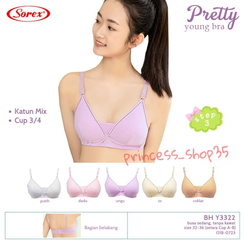 Jual Sorex Bra Bh Remaja Tanpa Kawat Mini Bra Anak Step3 32-36 Best Seller