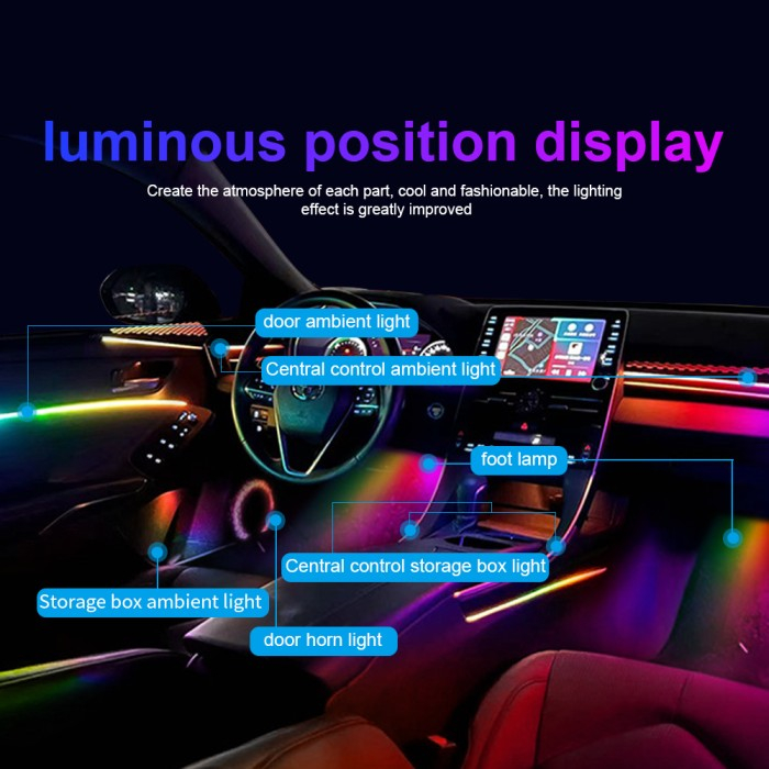 Jual Car Premium Ambient Light Symphony RGB LED running | Shopee Indonesia
