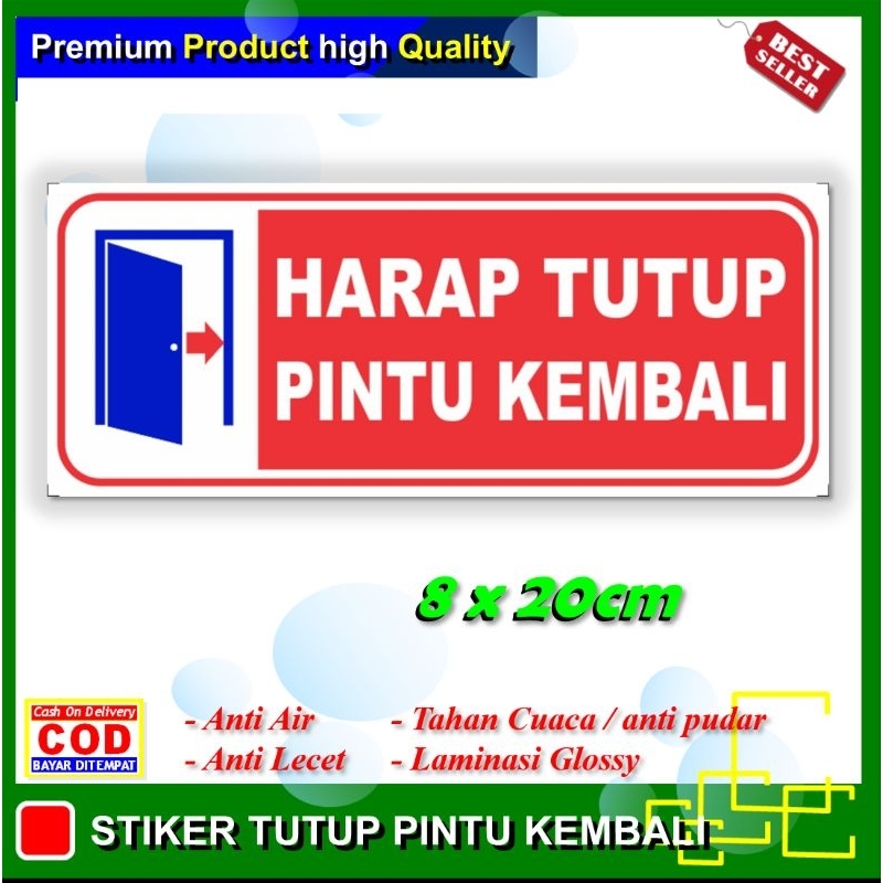 Jual Stiker New Harap Tutup Pintu Kembali Sticker Kebersihan Kesucian Ketertiban Keamanan