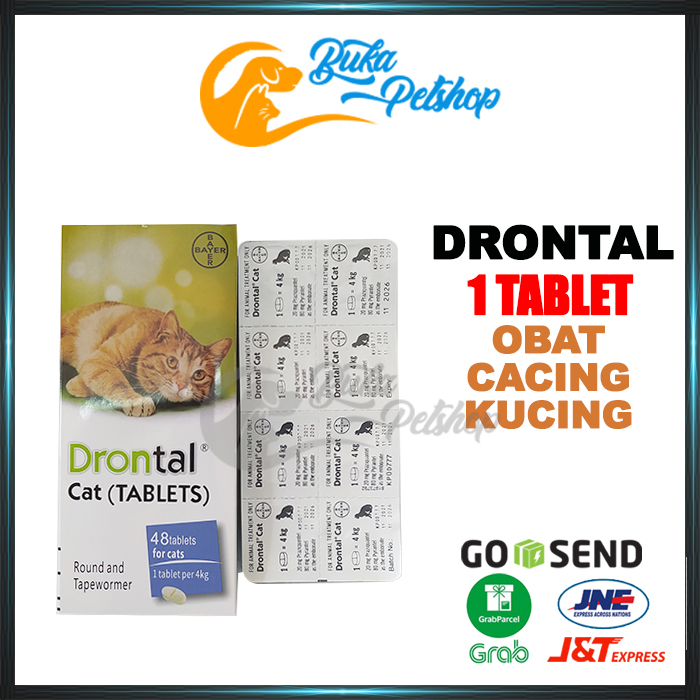 Jual Obat Cacing Kucing Drontal Cat 1 Tablets Shopee Indonesia
