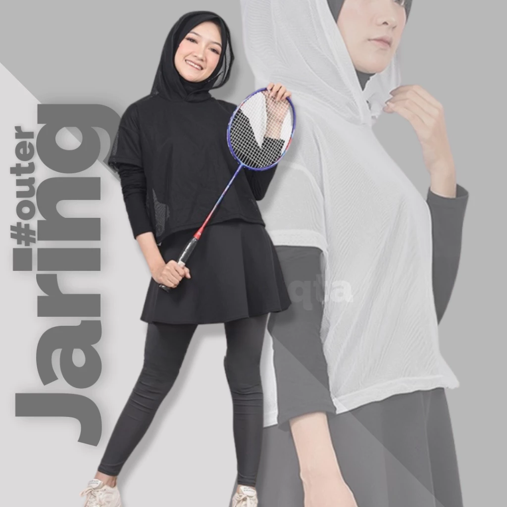 Kaos Senam Wanita Sporty Luaran Jaring untuk Zumba dan Yoga di Gym