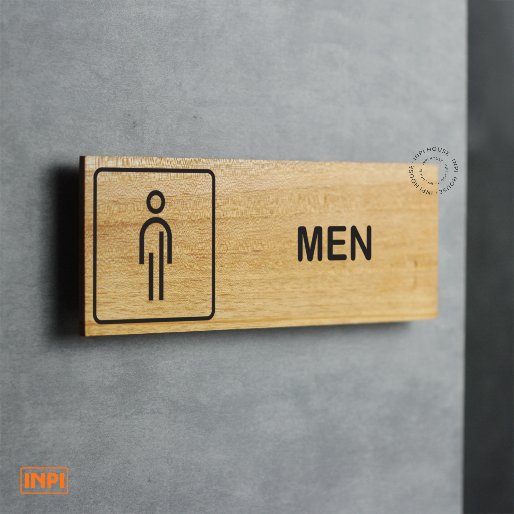 Jual INPI - Sign Kayu Mahoni Sticker Toilet Pria | Shopee Indonesia