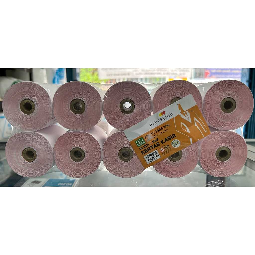APLI 10 Rollen Selbstdurchschreibendes Papier | Weiß 75x65x12mm | Für Büro & Haushalt