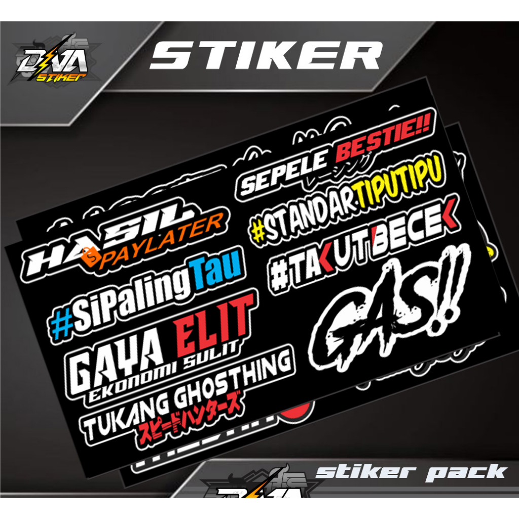 Jual Stiker Pack Kata Kata Viral Background Hitam Stiker Kerenstiker