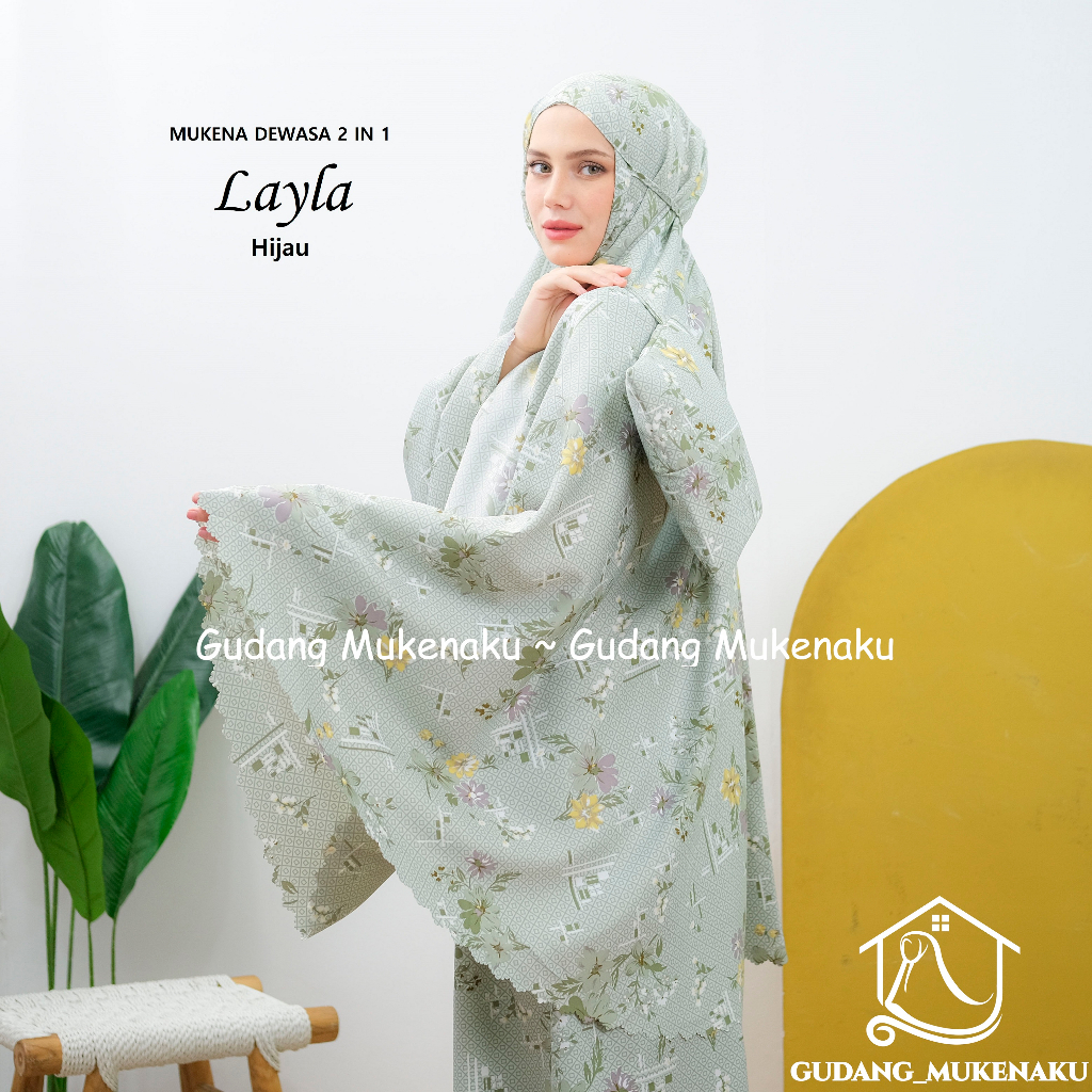 Jual Mukena Dewasa Layla Laser Cut Bahan Maxmara Silky Printing Travel