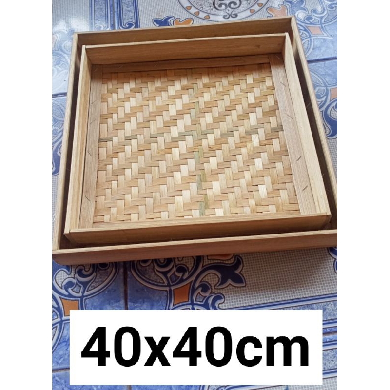 Jual tampah bambu kotak 40x40cm/tampah tumpeng/tempat unik | Shopee ...
