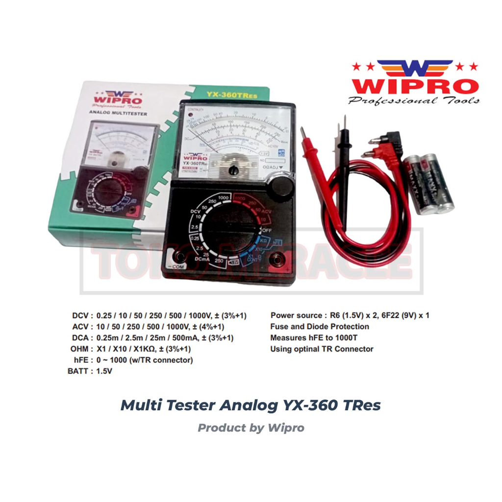 Jual Wipro Multi Tester Analog Yx 360tres Avometer Jarum Shopee Indonesia 1543