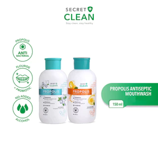 Secret Clean Propolis Antiseptic Mouthwash 150ml Nafas Segar & Menghilangkan Bau Mulut