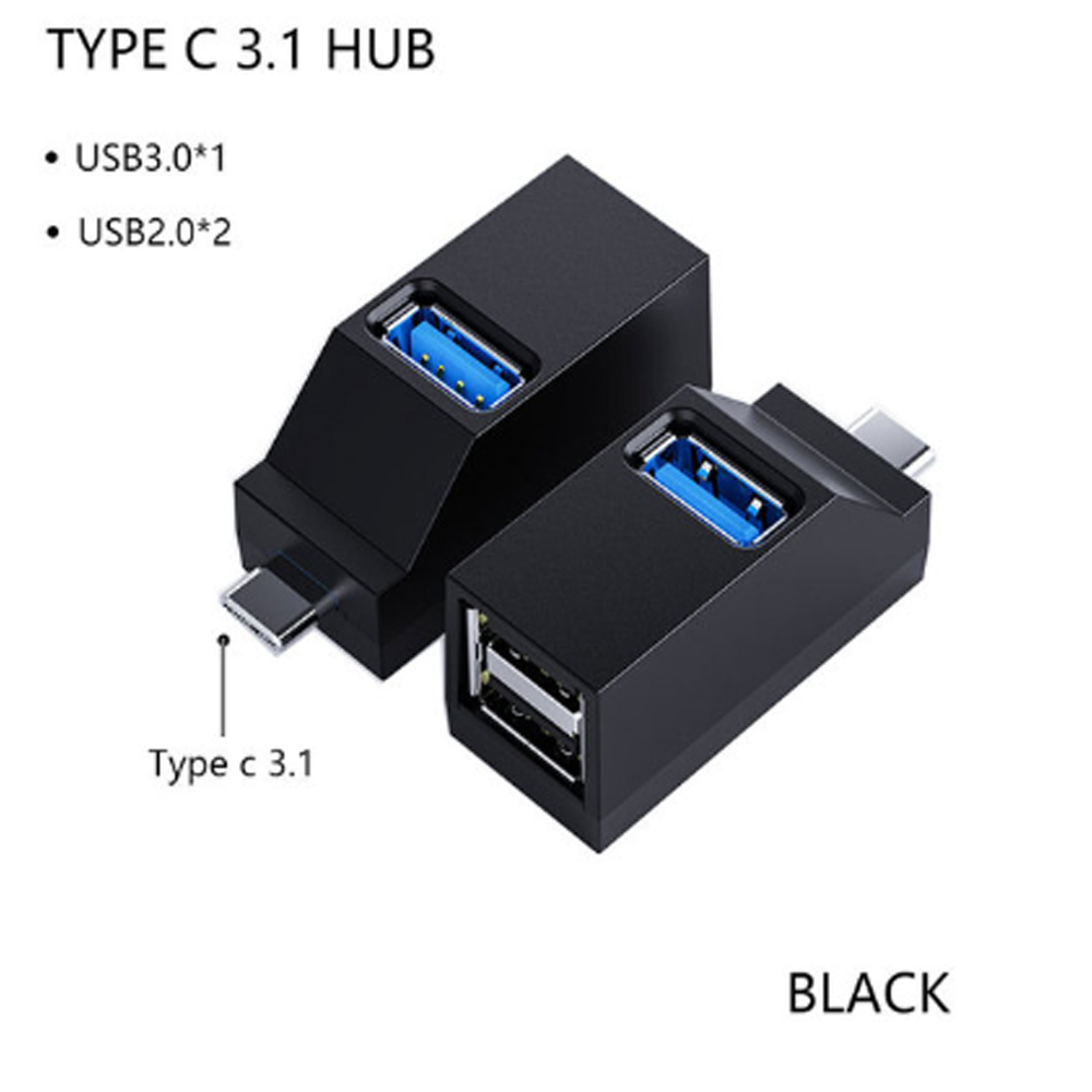 Jual USB Hub Mini Type C 3 Port 3.0 2.0 Splitter Box - RCT-45 - Black ...