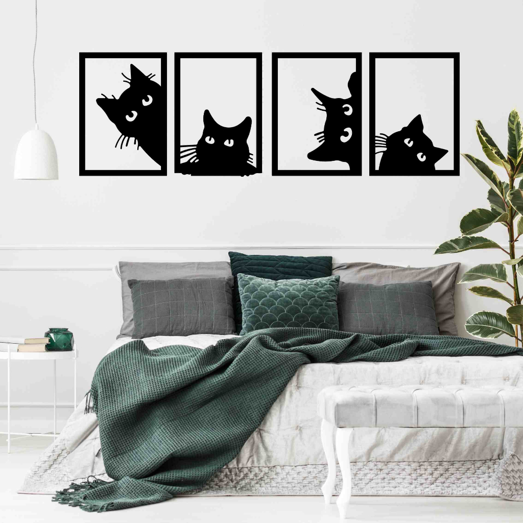 Jual KREASI KAYU 3D 1 SET (4PCS) 4 PANEL KUCING /CUTE WALL DECOR/HIASAN ...