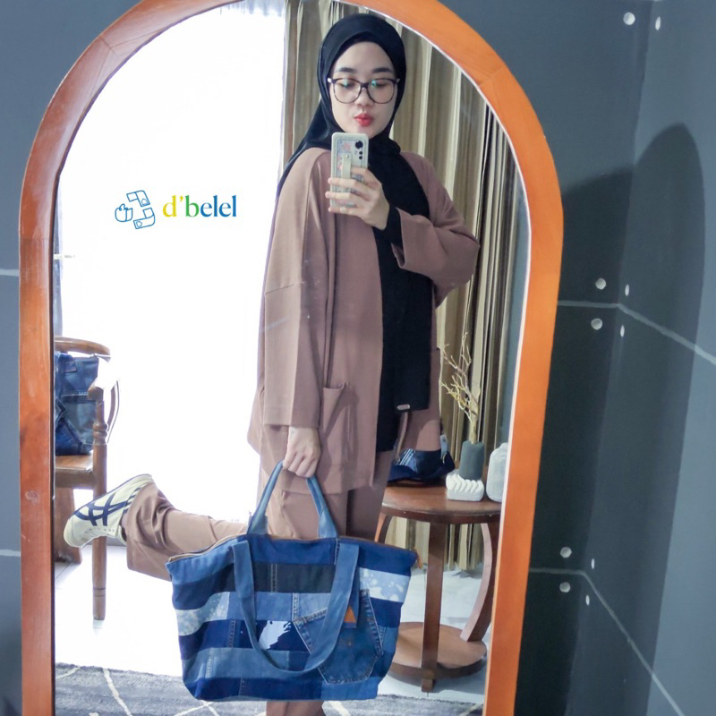 Jual D'Belel tas Tote Visce Daur Ulang Jean | Shopee Indonesia