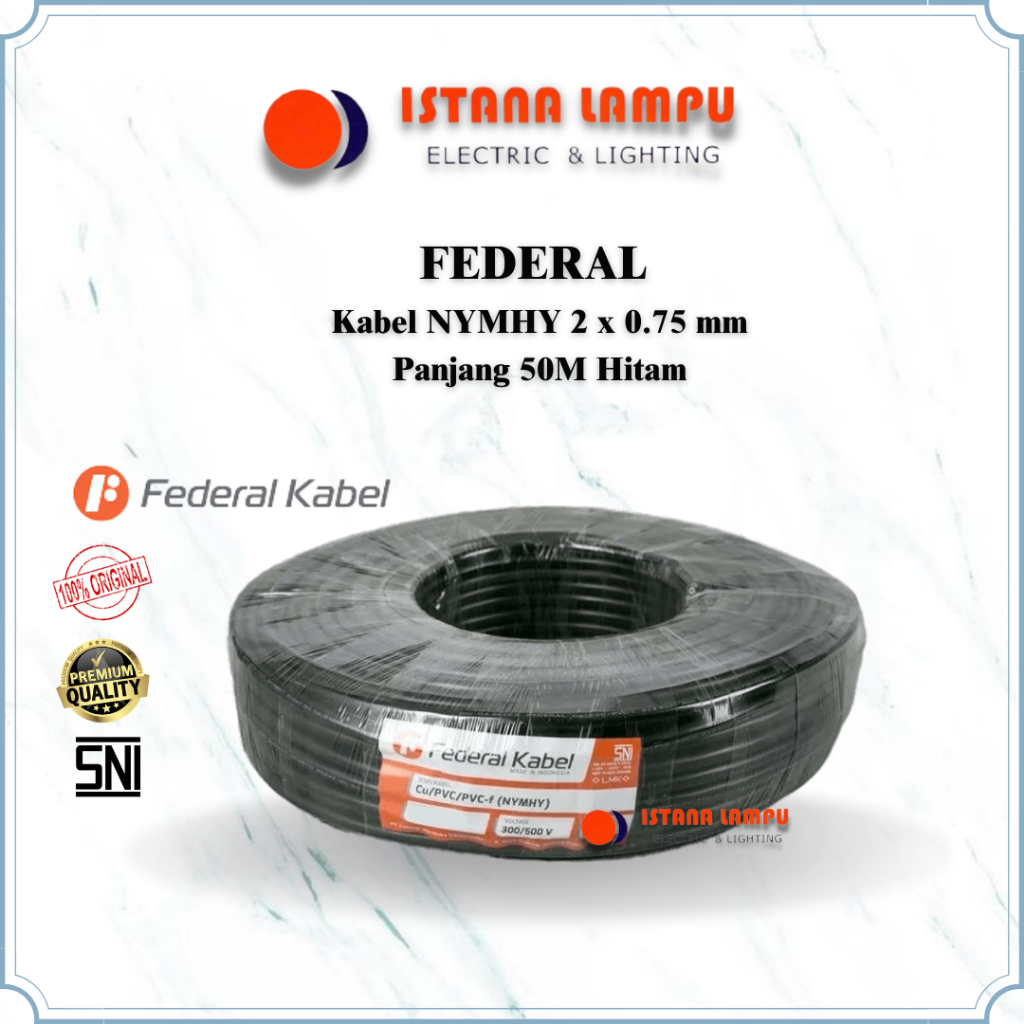 Jual Kabel Listrik Serabut Nymhy X Mm Federal Meter Hitam Shopee Indonesia