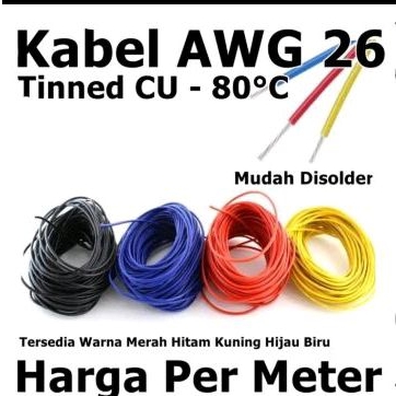 Jual kabel awg26 awg 26 per meter cable | Shopee Indonesia