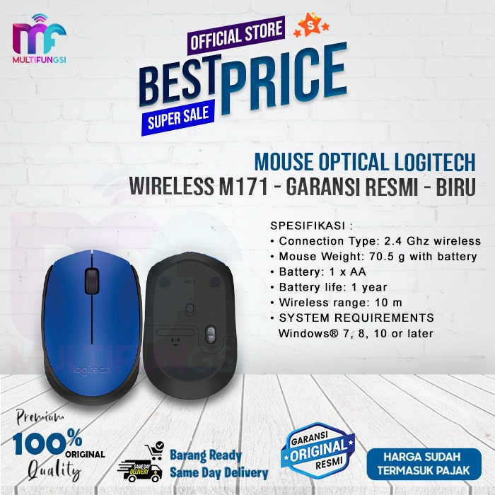 Jual Mouse Optical LOGITECH Wireless M171 - Garansi Resmi M-171 ...