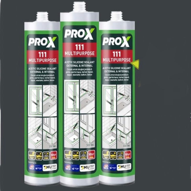 Jual Lem Sealant botol ProX Pro X 111 Multipurpose 300ml bening hitam ...