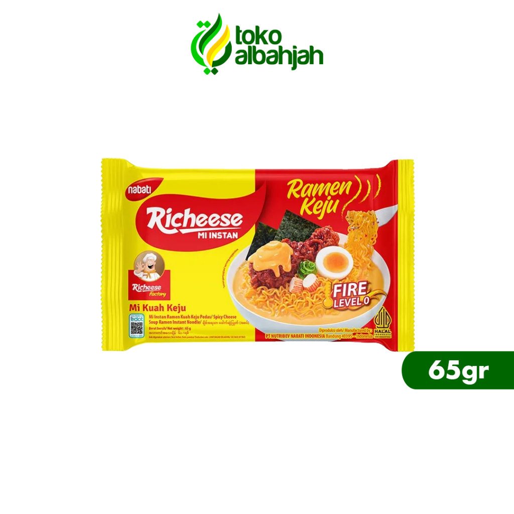 Jual Richeese Mie Goreng Rasa Keju Fire Pedas Level 0 Instan Nabati