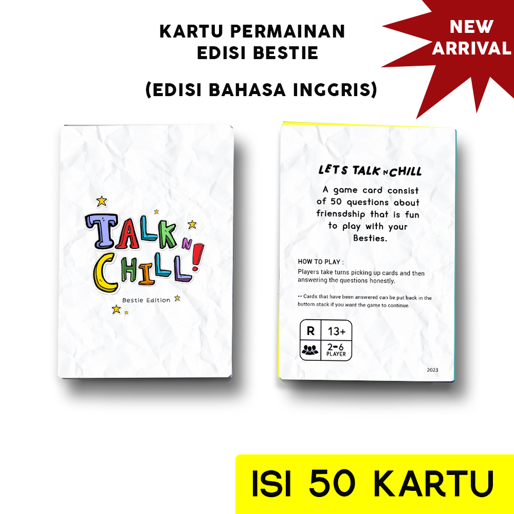 Jual TalknChill Kartu Permainan Edisi Bestie Bahasa Inggris Kartu Pertanyaan Seperti Truth
