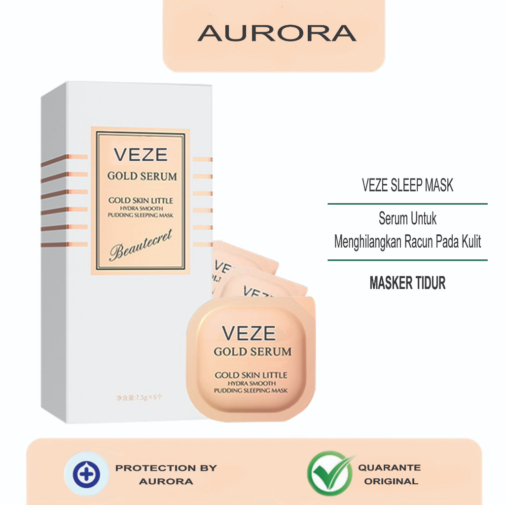 Jual Veze Gold Serum Skin Little Hydra Pudding Sleeping Mask Isi 6 PCS