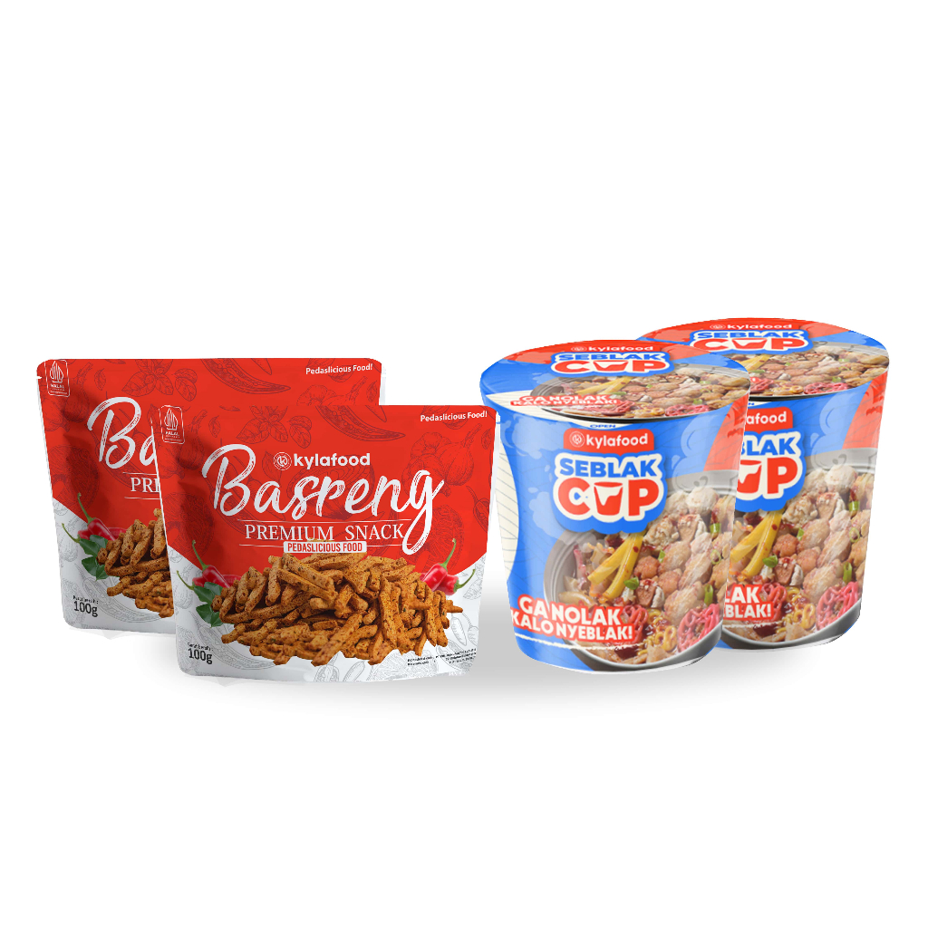 Jual Kylafood Paket 2 Seblak Cup 2 Basreng Pedas 80gr Shopee