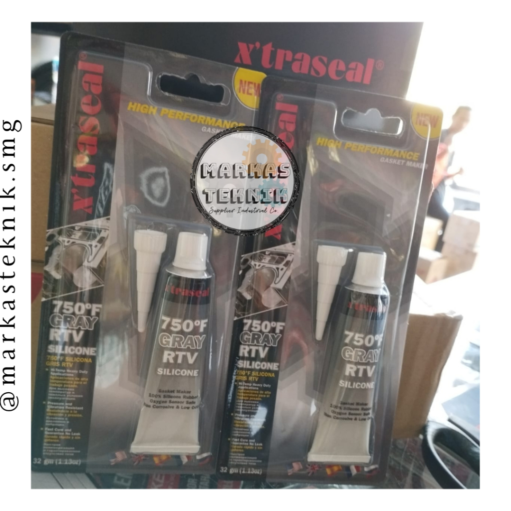 Jual Lem Silicone Gasket Maker XTRASEAL RTV GREY 750°F Silicone Sealant ...