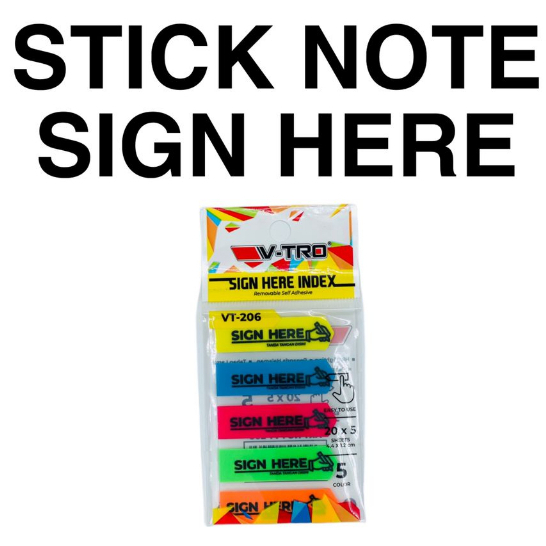 Jual STICKER SIGN HERE / Index & Mark Pembatas Penanda SIGN HERE ...