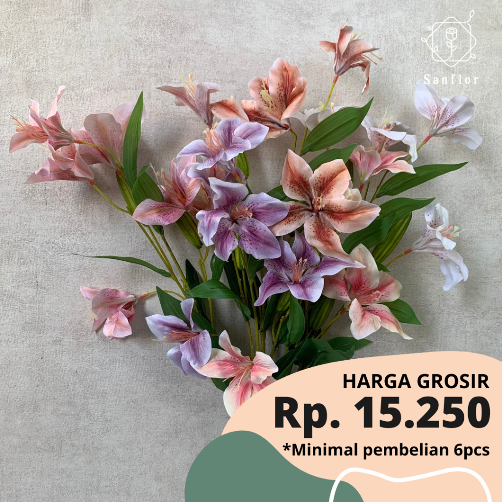 Jual Lily Kain K Bunga Artificial Tanaman Hias Plastik Hiasan Pelaminan Dekorasi Pernikahan