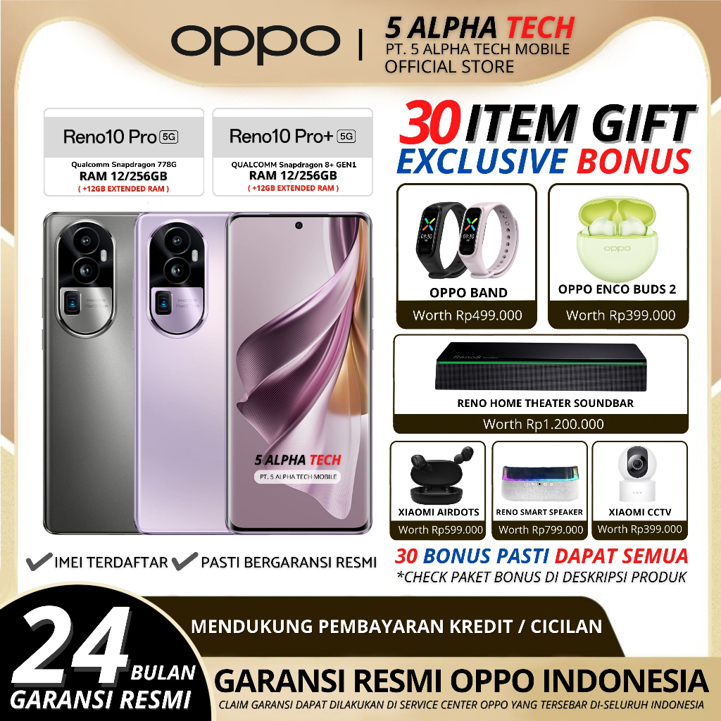 Jual OPPO Reno 10 Pro+ 5G | Reno 10 Pro 5G 12/256GB ( +12GB Extended ...