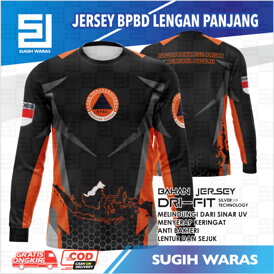 Jual JERSEY BPBD / KAOS DRI-FIT BPBD LENGAN PANJANG / BADAN ...